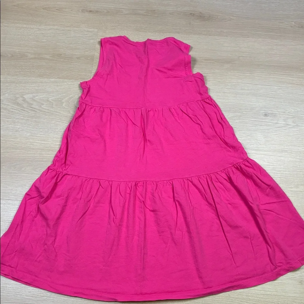 Crewcuts J.Crew Bright Pink Fuchsia Tiered Sleeveless Dress L 10/11 - Picture 7 of 7
